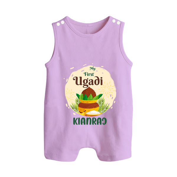 “My First Ugadi – Personalized Baby Romper Suit” - LILAC - 0 - 5 Months Old (Chest 18")
