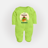 “My First Ugadi – Personalized Baby Fullbody Suit” - LIME GREEN - New Born (Chest 7.5")