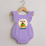 “My First Ugadi – Personalized   RomperFrock” - LILAC - 0 - 3 Months Old (Chest 19")