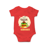 “My First Ugadi – Personalized Baby Romper” - RED - New Born (Chest 14")