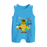 My First Ugadi Festival With Our Customized Romper Suit For Babies With Name - ROYAL BLUE - 0 - 5 Months Old (Chest 18")