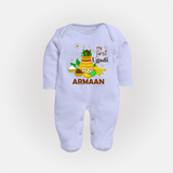 “My First Ugadi Personalized Baby Fullbody Suit | Custom Name” - BABY BLUE - New Born (Chest 7.5")