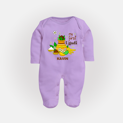 My First Ugadi Festival With Our Customized Sleep Suit For Babies With Name