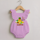 “My First Ugadi Personalized   RomperFrock | Custom Name” - BABY PINK - 0 - 3 Months Old (Chest 19")