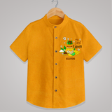 My First Ugadi Festival With Our Customized Shirt For kids With Name - CHROME YELLOW - 0 - 6 Months Old (Chest 23")