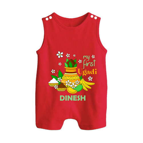 My First Ugadi Festival With Our Customized Romper Suit For Babies With Name