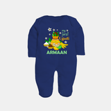 “My First Ugadi Personalized Baby Fullbody Suit | Custom Name” - NAVY BLUE - New Born (Chest 7.5")