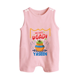 “My First Ugadi Celebration Romper Suit – Custom Baby Name” - BABY PINK - 0 - 5 Months Old (Chest 18")