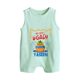 “My First Ugadi Celebration Romper Suit – Custom Baby Name” - MINT GREEN - 0 - 5 Months Old (Chest 18")