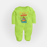 “My First Ugadi Celebration Fullbody Suit – Custom Baby Name” - LIME GREEN - New Born (Chest 7.5")