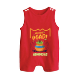 My First Ugadi With Joy & Blessings With Our Customized Romper Suit For Babies With Name - RED - 0 - 5 Months Old (Chest 18")