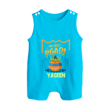“My First Ugadi Celebration Romper Suit – Custom Baby Name” - SKY BLUE - 0 - 5 Months Old (Chest 18")