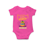 My First Ugadi With Joy & Blessings With Our Customized Romper For Babies With Name - HOT PINK - 0 - 3 Months Old (Chest 16")