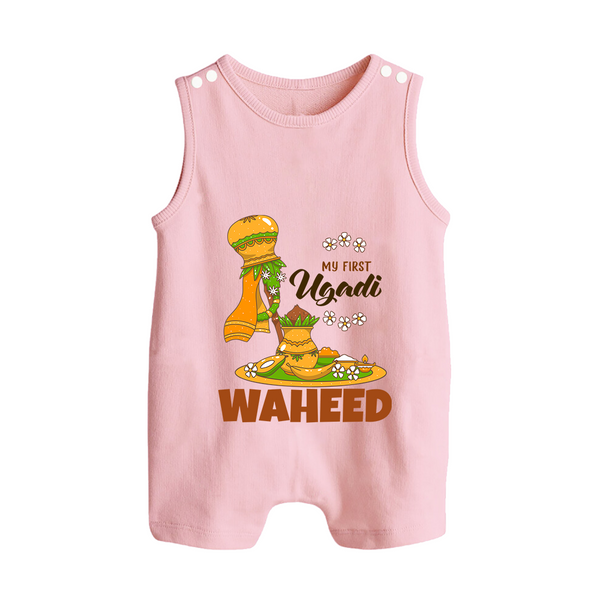 “My First Ugadi Baby Romper Suit (Custom Name)” - BABY PINK - 0 - 5 Months Old (Chest 18")