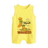 “My First Ugadi Baby Romper Suit (Custom Name)” - PASTEL YELLOW - 0 - 5 Months Old (Chest 18")