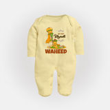“My First Ugadi Baby Fullbody Suit (Custom Name)” - PASTEL YELLOW - New Born (Chest 7.5")