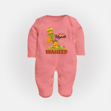 “My First Ugadi Baby Fullbody Suit (Custom Name)” - PEACH - New Born (Chest 7.5")