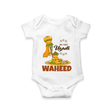 “My First Ugadi Baby Romper (Custom Name)” - WHITE - New Born (Chest 14")