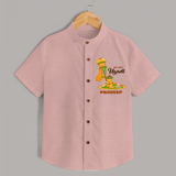 My First Ugadi Ð A New Beginning With Our Customized Shirt For kids With Name - PEACH - 0 - 6 Months Old (Chest 23")