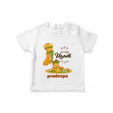 My First Ugadi Ð A New Beginning With Our Customized T-Shirt For kids With Name - WHITE - 0-5 Months Old (Chest 17")