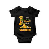 “My First Ugadi Baby Romper (Custom Name)” - BLACK - New Born (Chest 14")