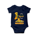 “My First Ugadi Baby Romper (Custom Name)” - NAVY BLUE - New Born (Chest 14")