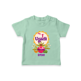 My First Ugadi In Traditional Style With Our Customized T-Shirt For kids With Name - MINT GREEN - 0-5 Months Old (Chest 17")