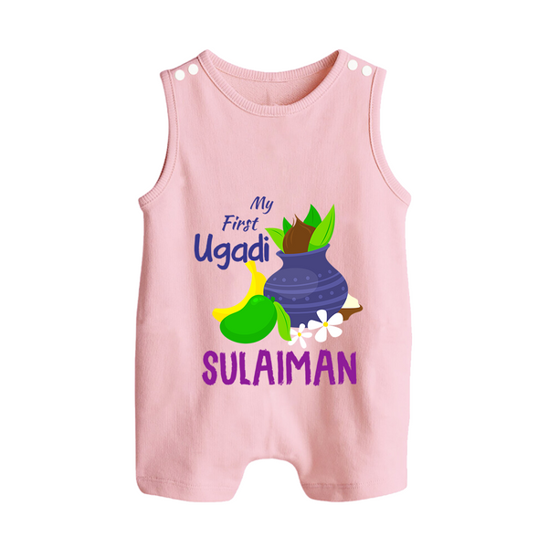 “My First Ugadi – Personalized Baby Romper Suit Collection” - BABY PINK - 0 - 5 Months Old (Chest 18")