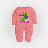 “My First Ugadi – Personalized Baby Fullbody Suit Collection” - PEACH - New Born (Chest 7.5")