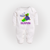“My First Ugadi – Personalized Baby Fullbody Suit Collection” - WHITE - New Born (Chest 7.5")