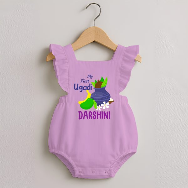 “My First Ugadi – Personalized   RomperFrock Collection” - BABY PINK - 0 - 3 Months Old (Chest 19")
