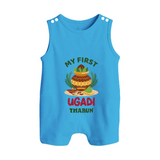 My First Ugadi Ð Festive Vibes With Our Customized Romper Suit For Babies With Name - ROYAL BLUE - 0 - 5 Months Old (Chest 18")