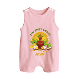 My First Ugadi Ð A Sweet Start With Our Customized Romper Suit For Babies With Name - BABY PINK - 0 - 5 Months Old (Chest 18")