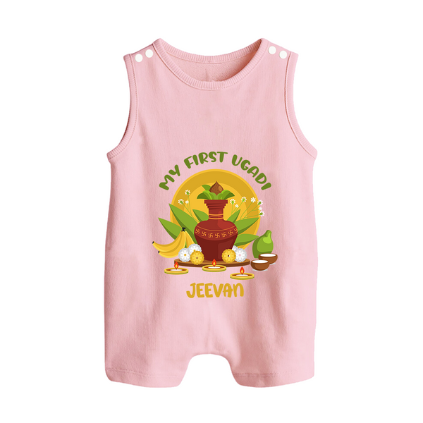 My First Ugadi Ð A Sweet Start With Our Customized Romper Suit For Babies With Name - BABY PINK - 0 - 5 Months Old (Chest 18")