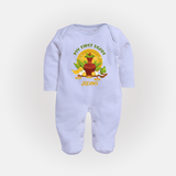 My First Ugadi Ð A Sweet Start With Our Customized Sleep Suit For Babies With Name - BABY BLUE - New Born (Chest 7.5")