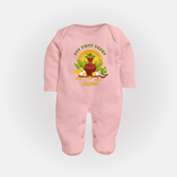 My First Ugadi Ð A Sweet Start With Our Customized Sleep Suit For Babies With Name - BABY PINK - New Born (Chest 7.5")