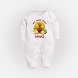 My First Ugadi Celebration – Custom Name Baby Fullbody Suit - WHITE - New Born (Chest 7.5")