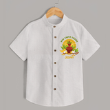 My First Ugadi Ð A Sweet Start With Our Customized Shirt For kids With Name - WHITE - 0 - 6 Months Old (Chest 23")