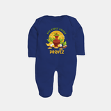 My First Ugadi Celebration – Custom Name Baby Fullbody Suit - NAVY BLUE - New Born (Chest 7.5")
