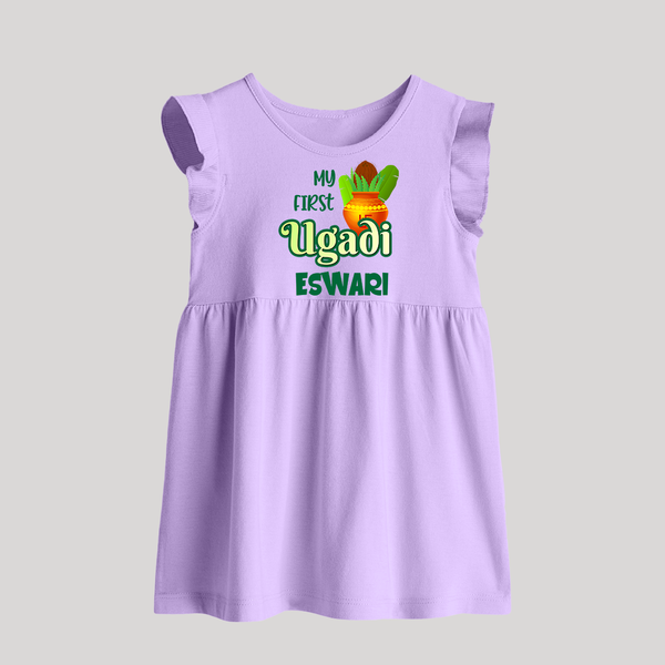 My First Ugadi Moment – Personalized   BabyFrock - LILAC - 0 - 3 Months Old (Chest 17")