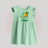 My First Ugadi Moment – Personalized   BabyFrock - MINT GREEN - 0 - 3 Months Old (Chest 17")