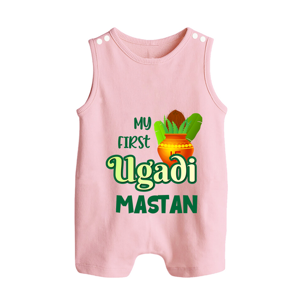 My First Ugadi Moment – Personalized Baby Romper Suit - BABY PINK - 0 - 5 Months Old (Chest 18")