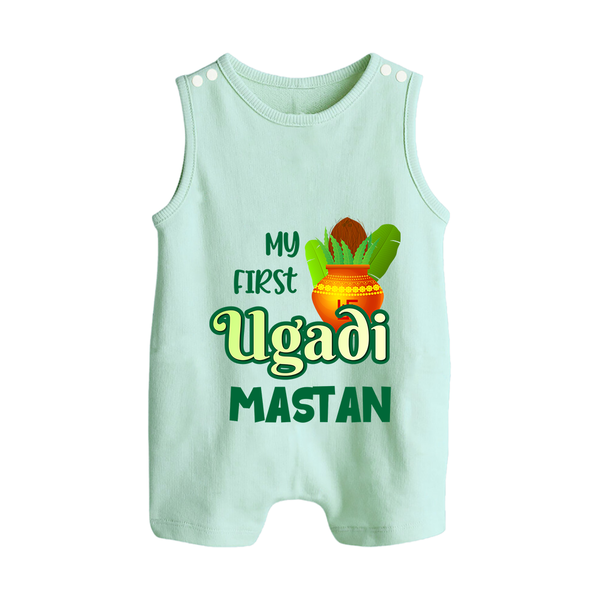 My First Ugadi Moment – Personalized Baby Romper Suit - MINT GREEN - 0 - 5 Months Old (Chest 18")