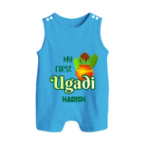 My First Ugadi Ð Puran Poli & Happiness With Our Customized Romper Suit For Babies With Name - ROYAL BLUE - 0 - 5 Months Old (Chest 18")