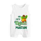 My First Ugadi Moment – Personalized Baby Romper Suit - WHITE - 0 - 5 Months Old (Chest 18")