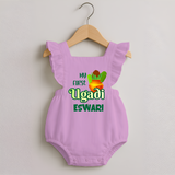 My First Ugadi Moment – Personalized   RomperFrock - BABY PINK - 0 - 3 Months Old (Chest 19")
