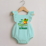 My First Ugadi Moment – Personalized   RomperFrock - MINT GREEN - 0 - 3 Months Old (Chest 19")