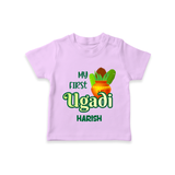 My First Ugadi Ð Puran Poli & Happiness With Our Customized T-Shirt For kids With Name - LILAC - 0-5 Months Old (Chest 17")