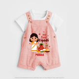 My First Ugadi Ð A Year of Blessings With Our Customized Dungaree Set For kids With Name - PEACH - 0 - 5 Months Old (Chest 18")