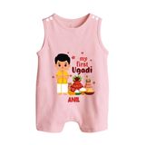 My First Ugadi Ð New Hopes, New Smiles With Our Customized Romper Suit For Babies With Name - BABY PINK - 0 - 5 Months Old (Chest 18")